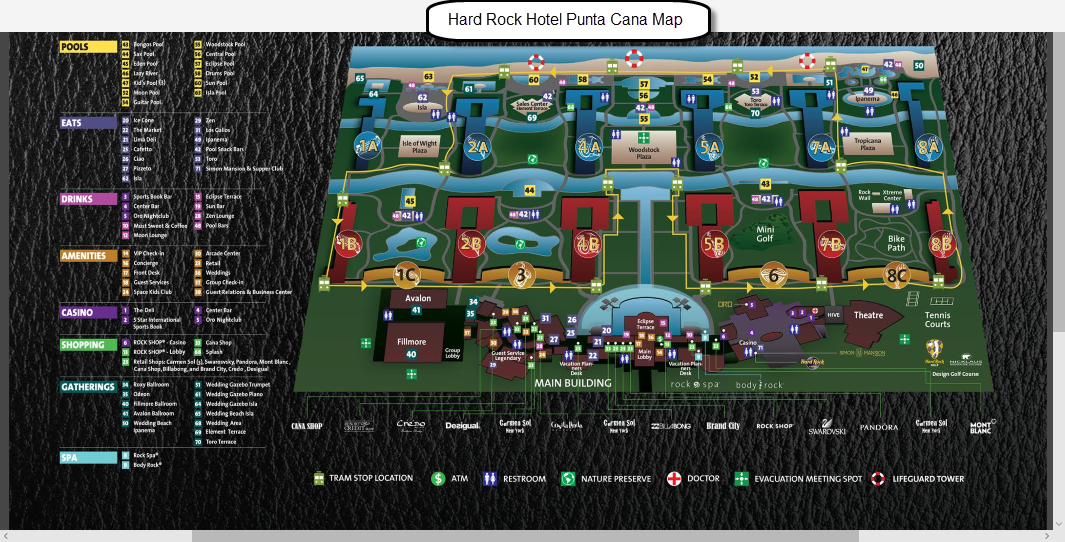 Hard Rock Punta Cana Resort Map